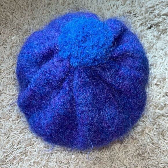 Vintage Cushendale Beret Tam Cap Mohair and Wool Women’s Blue/Purple Fitted Dead main image 11